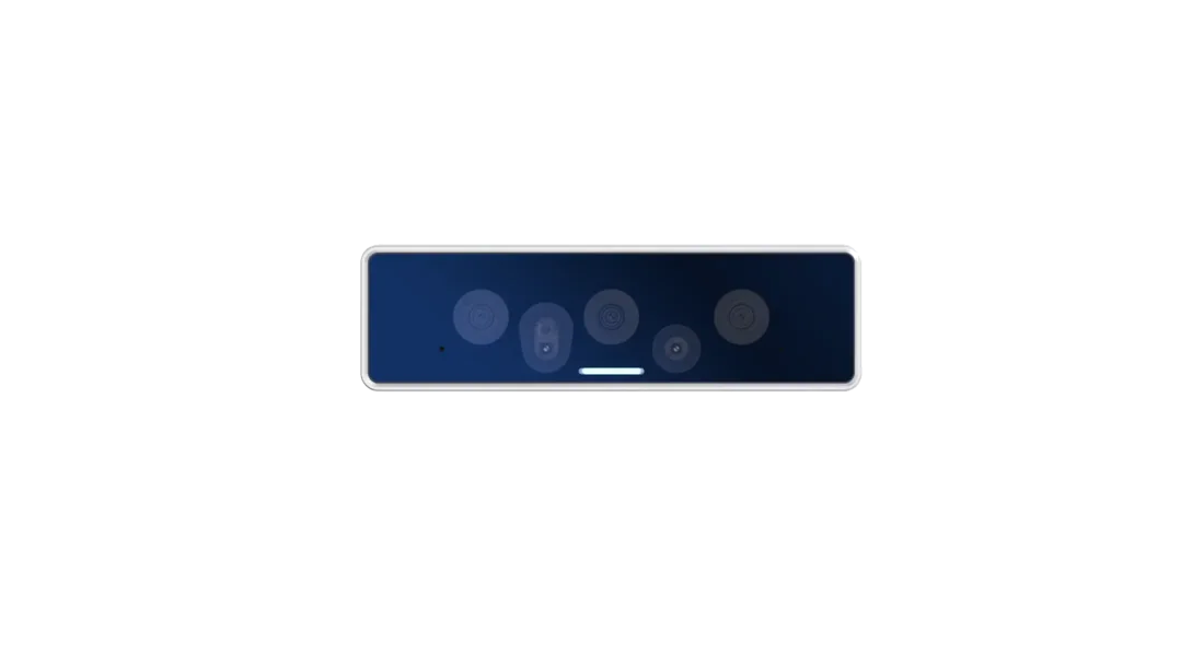 Luxonis OAK 4 D, four-lens stereo + RGB camera module, slowly rotating